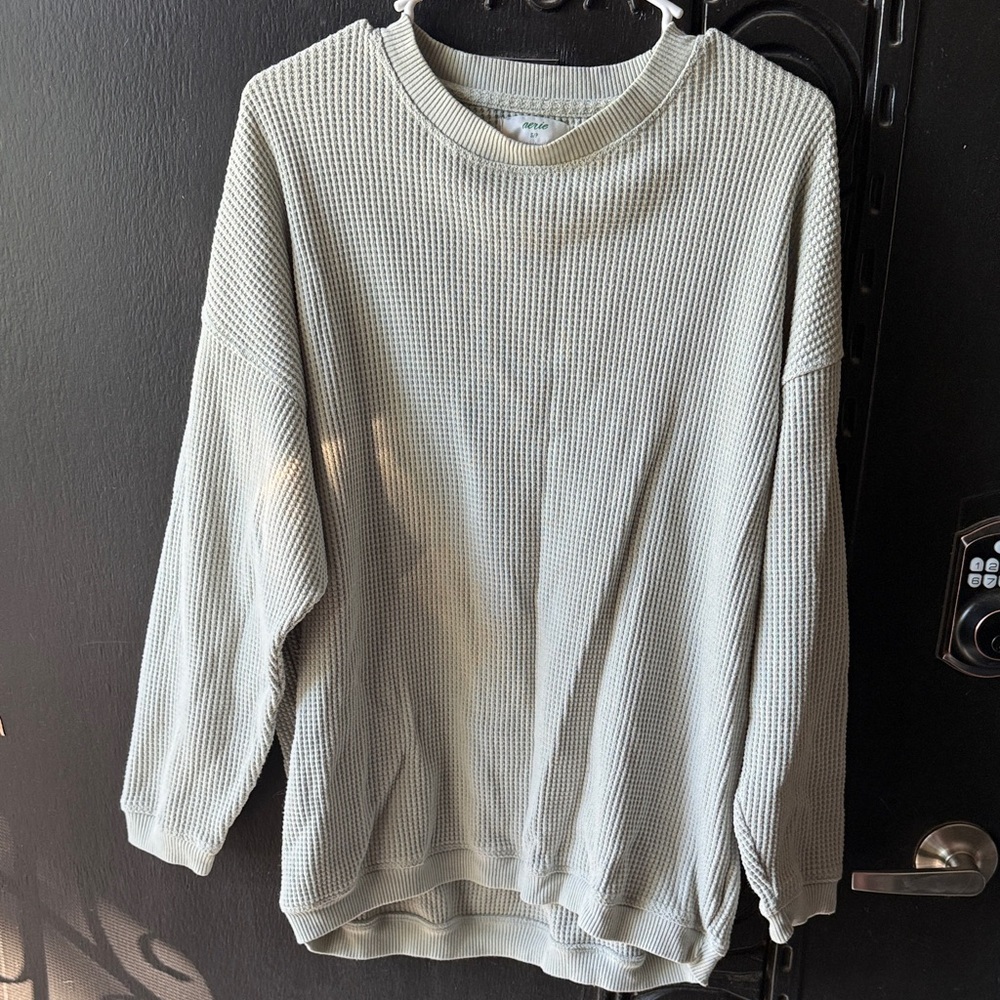 Aerie Light Blue Waffle Long Sleeve Tee